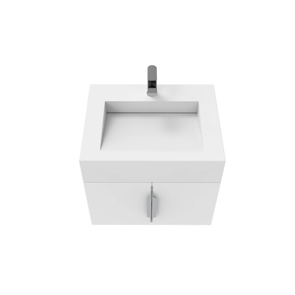 Castello Usa Nile 24-inch White Vanity Set with White Top and Chrome Handles CB-MC-24W-CHR-2053-WH - main